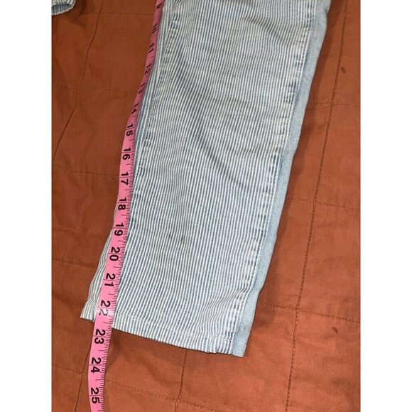 AG Adriano Goldschmied Blue/White Striped Straight Leg Jeans Women's Size 26R - Picture 8 of 10